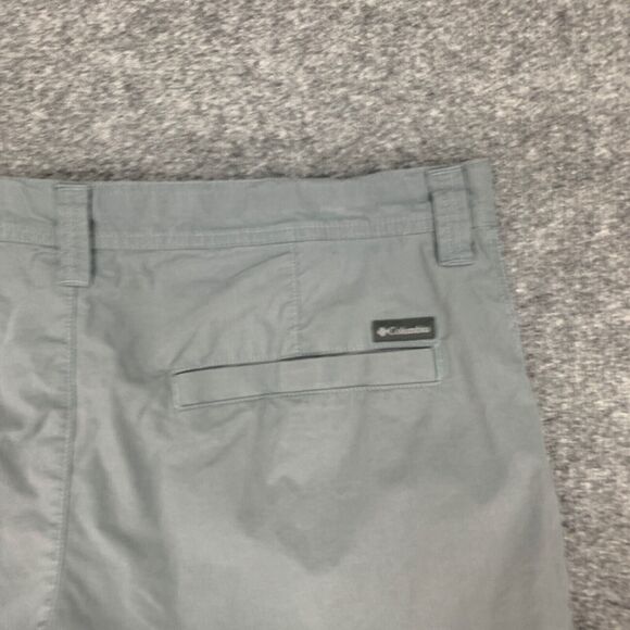 Columbia Short Mens 36 Dove Washed Out Flat Front Lightweight Cotton Khaki Chino - Picture 9 of 11